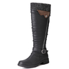 Bottes à revers en cuir de laine chaude dhiver pour femmes