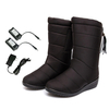 Bottes chauffantes électriques chauffantes alimentées par des chaussures rechargeables pour femmes Batterie