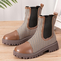 Bottes Chelsea à plate-forme confortable et décontractée à la mode rétro pour femmes