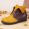 Bottes courtes plates à lacets pour femmes de grande taille