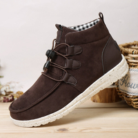 Bottes courtes plates à lacets pour femmes de grande taille