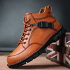 Bottes cousues à la main en cuir de vachette avec boucle décorative antidérapante pour hommes Soft