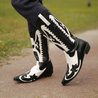 Bottes de cow-boy à talon épais pour femmes de grande taille
