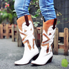 Bottes de cow-boy longues à talon carré haut pour femmes de grande taille