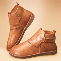Bottes de maintien à la cheville plates avec boucles à boucles et crochets