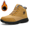Bottes de neige à lacets antidérapantes de couleur unie doublées chaudes pour hommes