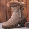 Bottes de neige dhiver confortables à glissière latérale décontractée pour femmes de grande taille