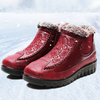 Bottes de neige en coton à doublure chaude imperméable à leau brodée florale pour femmes