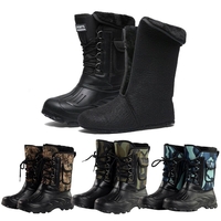 Bottes de neige hautes pour hommes,  chaussures doublées de fourrure chaude et imperméables