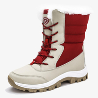 Bottes de neige mi-mollet décontractées doublées hivernales et chaudes
