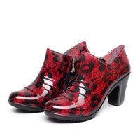 Bottes de pluie pour femmes,  chaussures à talons hauts