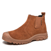 Bottes de sécurité de travail décontractées en cuir de vachette pour hommes