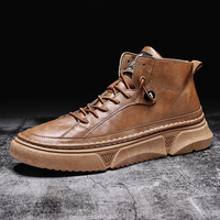 Bottes de sport hautes imperméables en cuir microfibre pour hommes