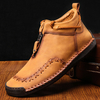 Bottes de travail décontractées en cuir véritable pour hommes