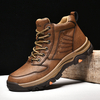 Bottes doutillage décontractées à lacets antidérapantes en cuir de vachette pour hommes