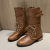 Bottes déquitation en cuir décontractées élégantes pour femmes de grande taille