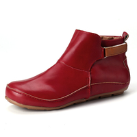 Bottes en cuir pour femmes décontractées,  chaussures plates chaudes,  confortables Soft,  chaussures pour femmes dint