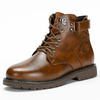 Bottes Martin décontractées vintage en cuir microfibre respirantes confortables à bout rond pour hommes