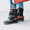 Bottes mi-mollet à bout rond avec boucle en métal pour femmes de grande taille