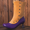 Bottes mi-mollet décontractées à fermeture éclair latérale pour femmes de grande taille