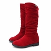 Bottes mi-mollet en daim dhiver pour femmes