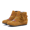 Bottines à bretelles en daim brodées ethniques de grande taille pour femmes