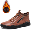 Bottines à glissière latérales à doublure en peluche chaude pour hommes