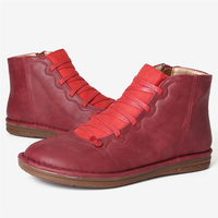 Bottines à glissière plates décontractées et confortables à semelle Soft pour femmes