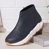 Bottines à semelle épaisse et à glissière latérale à motif léopard pour femmes