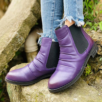 Bottines à talons bas à bout rond décontracté pour femmes
