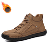 Bottines cousues à la main en cuir microfibre confortable pour hommes