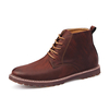 Bottines décontractées antidérapantes en cuir microfibre confortable de couleur pure pour hommes
