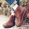 Bottines décontractées en cuir à semelles antidérapantes Soft pour femmes