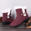 Bottines de neige antidérapantes pour femme en daim dhiver avec doublure en peluche chaude