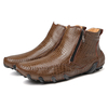 Bottines en cuir à glissière latérale pour hommes avec résistance au glissement