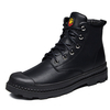 Bottines en cuir antidérapantes pour hommes avec embout protecteur en caoutchouc