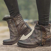 Bottines en cuir avec fermeture à glissière