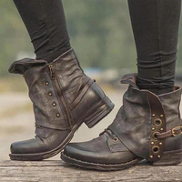 Bottines en cuir avec fermeture à glissière