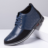 Bottines en cuir décontractées à carreaux confortables pour hommes