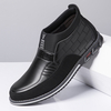 Bottines en cuir décontractées à carreaux pour hommes