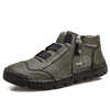 Bottines en cuir microfibre à glissière latérale élégante faites à la main pour hommes