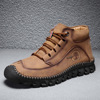 Bottines en cuir microfibre faites à la main confortables antidérapantes pour hommes