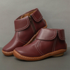 Bottines plates à glissière latérale antidérapantes décontractées pour femmes de grande taille