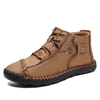 Bottines pour hommes confortables en cuir microfibre antidérapant cousues à la main