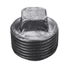 Bouchon en fonte malléable 1/2 "3/4" 1 "avec raccord de tuyau noir mâle à tête carrée