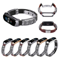 Boucle Bakeey coque en métal rétro Double bouton fermoir papillon bracelet montre intelligente Bande pour Xiaomi Mi Band