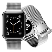 Boucle de montre intelligente en acier inoxydable Bande Bracelet de remplacement pour Apple Watch 38MM