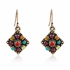 Boucle doreille bohème Colorful diamant oreille Drop Square alliage strass pour les femmes