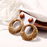 Boucle doreille cercle africain tressé Hallow Style rétro oreille goutte pour les femmes