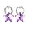 Boucle doreille de mode en argent bleu violet Colorful Étoiles Boucles doreilles en cristal mignon strass